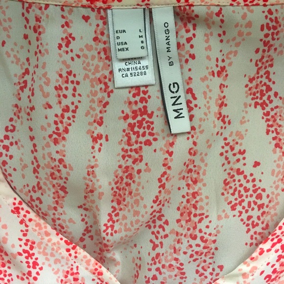 MANGO DRESS SHIRT Red-White size L - Picture 6 of 7